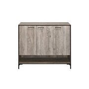 Rustic gray oak finish shoe cabinet in casual style by Acme additional picture 3