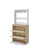 Light oak & white finish shoe cabinet by Acme additional picture 3