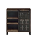 Rustic wooden frame paired with metal hardware wine cabinet additional photo 4 of 4