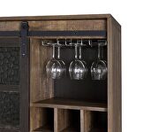 Rustic wooden frame paired with metal hardware wine cabinet additional photo 5 of 4