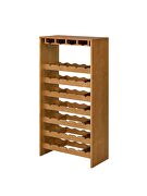 Rich oak finish wooden frame wine cabinet by Acme additional picture 2