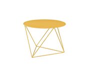Yellow finish geometric metal base accent table by Acme additional picture 3