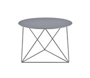 Gray finish geometric metal base accent table by Acme additional picture 4