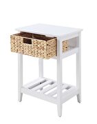 White & natural finish coastal breezy style accent table by Acme additional picture 3
