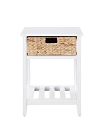 White & natural finish coastal breezy style accent table by Acme additional picture 4