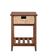Walnut & natural finish coastal breezy style accent table by Acme additional picture 4