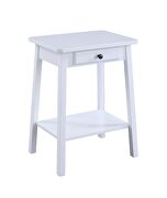 White finish rectangular top accent table by Acme additional picture 2