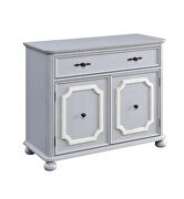 Gray finish double door cabinet with 2 tier shelves inside by Acme additional picture 2