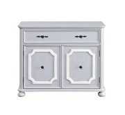 Gray finish double door cabinet with 2 tier shelves inside by Acme additional picture 4