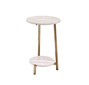 Natural & champagne finish modern and minimalist design accent table by Acme additional picture 2
