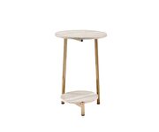 Natural & champagne finish modern and minimalist design accent table by Acme additional picture 3