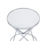 Mirrored top & chrome finish base accent table by Acme additional picture 4