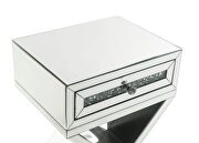 Mirrored & faux diamonds x-shaped base accent table additional photo 4 of 4