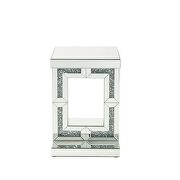 Mirrored & faux diamonds unique pedestal base accent table by Acme additional picture 4