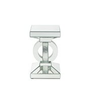 Mirrored frame/ faux diamond inlay classic pedestal base accent table by Acme additional picture 4