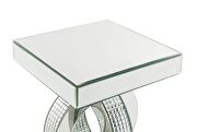 Faux square diamonds classic pedestal base contemporary accent table by Acme additional picture 3