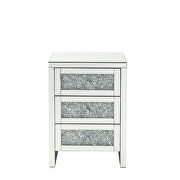 Mirrored & faux diamonds accent table w/ 3 storage drawers by Acme additional picture 5