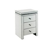 Faux diamond inlays add glam style accent table by Acme additional picture 2