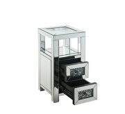 Tempered glass top mirrored & faux diamonds accent table by Acme additional picture 3