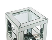Tempered glass top mirrored & faux diamonds accent table by Acme additional picture 4