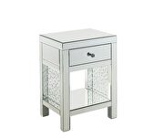 Mirrored & faux crystals inlay accent table by Acme additional picture 2