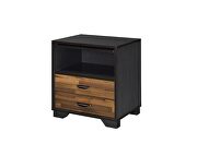 Walnut & espresso finish clean-lined silhouette accent table by Acme additional picture 2