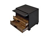 Walnut & espresso finish clean-lined silhouette accent table by Acme additional picture 3