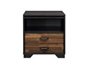 Walnut & espresso finish clean-lined silhouette accent table by Acme additional picture 5