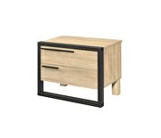 Natural wood tone paired with metal hardware in a rich black finish  accent table by Acme additional picture 2