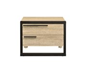 Natural wood tone paired with metal hardware in a rich black finish  accent table by Acme additional picture 5