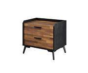 Walnut & black finish industrial accent table by Acme additional picture 2