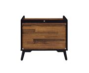 Walnut & black finish industrial accent table by Acme additional picture 4