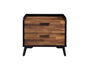 Walnut & black finish industrial accent table by Acme additional picture 5