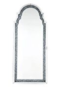 Faux diamond inlay & clear glass accent floor mirror w/ led by Acme additional picture 3