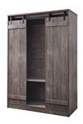 Gray oak finish on wooden frame wardrobe by Acme additional picture 4