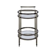 Brushed bronze & clear glass serving cart by Acme additional picture 3