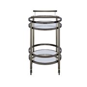 Brushed bronze & clear glass serving cart additional photo 3 of 3