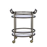 Brushed bronze & clear glass serving cart by Acme additional picture 4