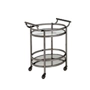 Black nickel & clear glass serving cart additional photo 2 of 2