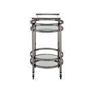 Black nickel & clear glass serving cart additional photo 3 of 2