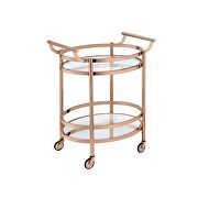 Rose gold & clear glass serving cart additional photo 2 of 2
