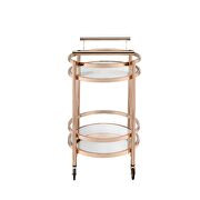 Rose gold & clear glass serving cart additional photo 3 of 2