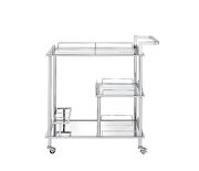 Clear glass & chrome finish base serving cart by Acme additional picture 4