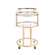 Gold & clear glass serving cart by Acme additional picture 3