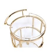 Gold & clear glass serving cart by Acme additional picture 4