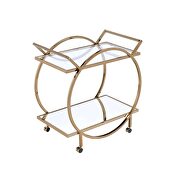 Champagne & mirrored serving cart additional photo 2 of 4
