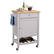 Natural & gray kitchen cart by Acme additional picture 2