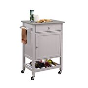 Stainless steel & gray kitchen cart by Acme additional picture 2