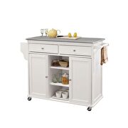 Stainless steel & white kitchen cart by Acme additional picture 2