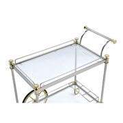 Silver/gold & clear glass serving cart additional photo 2 of 2